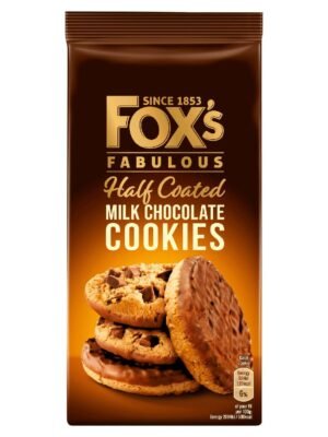 Fox's Fabulous Half-Coated Milk Chocolate Cookies packet
